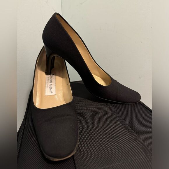 Etienne Aigner Shoes - Dreamer Black Square Toe Block Heels – Retro Pumps – Women’s Size 8N